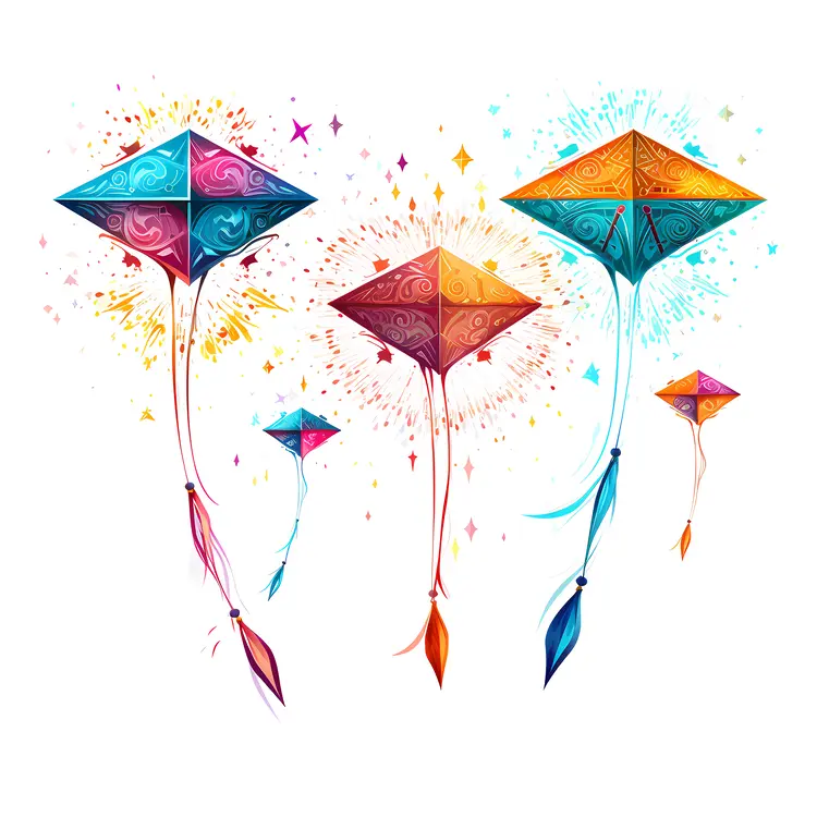 Colorful Kites Flying in the Sky