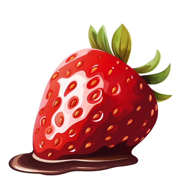 Strawberry with Chocolate Drizzle