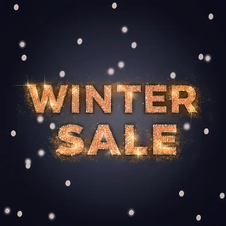 Winter Sale with Sparkles and Snowflakes