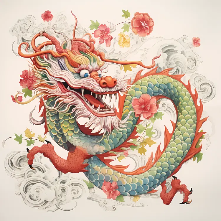 Colorful Mythical Dragon