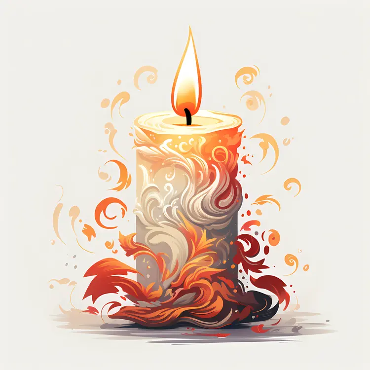 Decorative Candle with Swirls