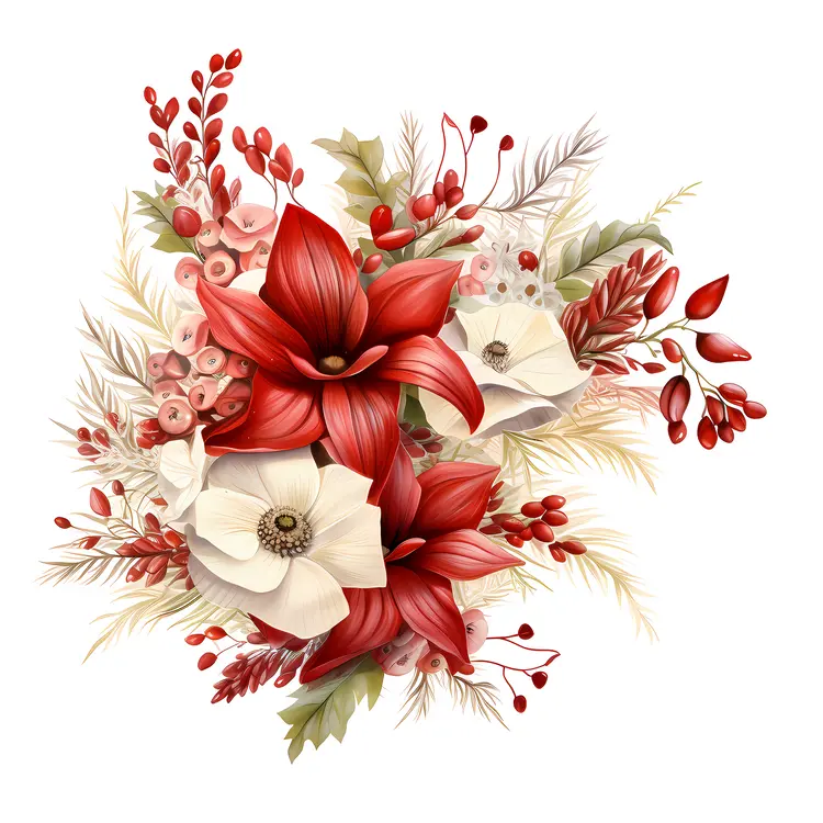 Elegant Red and White Floral Arrangement