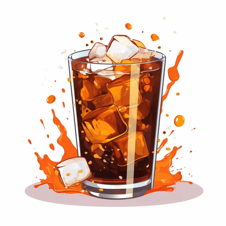 Refreshing Iced Drink with Splash