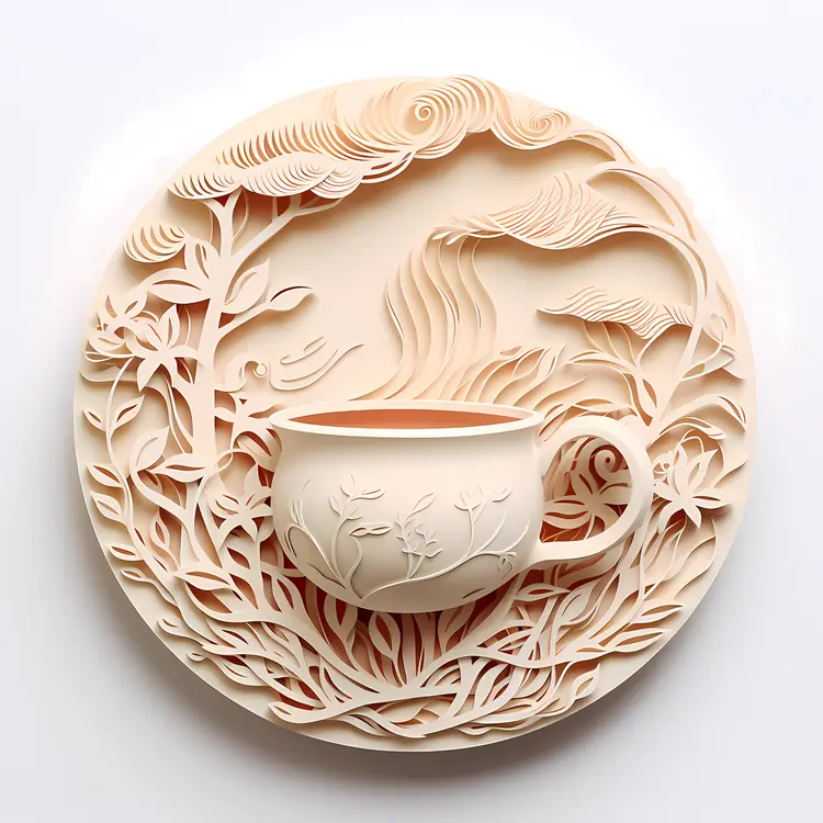 Elegant White Teacup with Floral Design