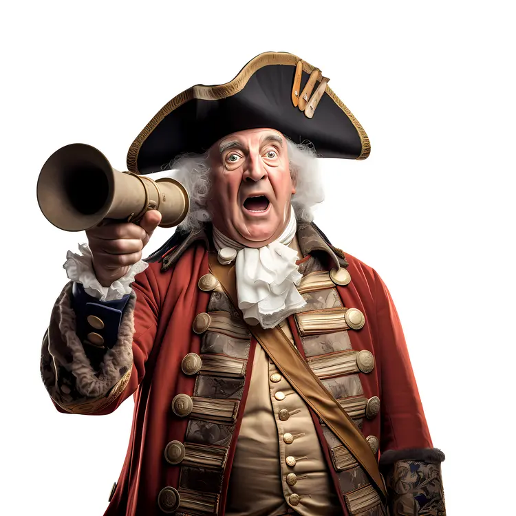 Man in Historical Costume with Megaphone