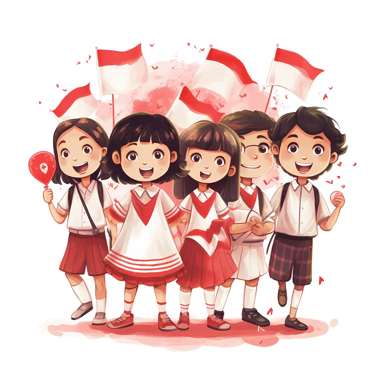 Happy Children Celebrating Independence Day