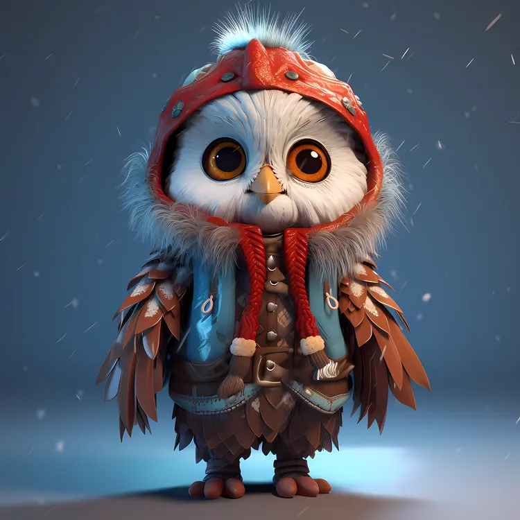 Owl in Winter Coat