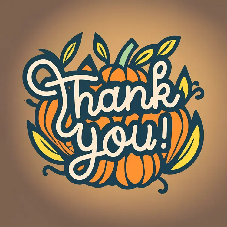 Thank You Pumpkin with Leaves