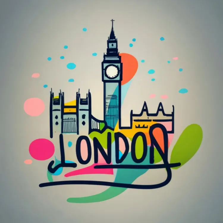 Colorful London Skyline Illustration