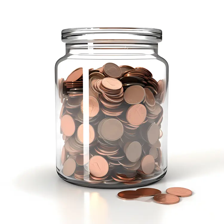 Coins in Jar Illustration
