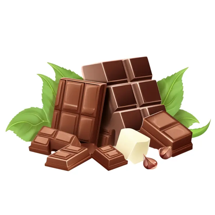 Chocolate Bars with Leaves