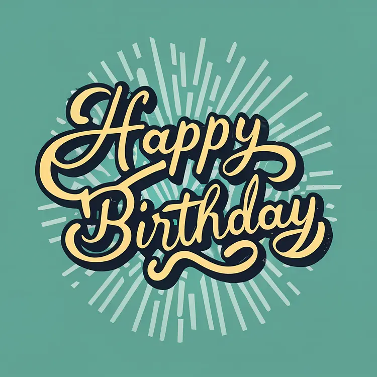 Happy Birthday with Radiant Background