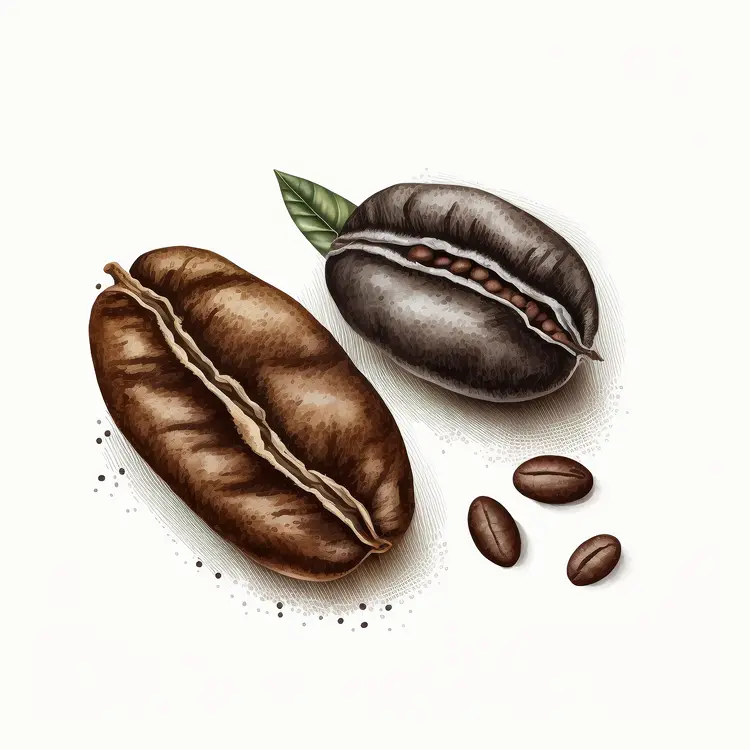 Detailed Illustration of Coffee Beans