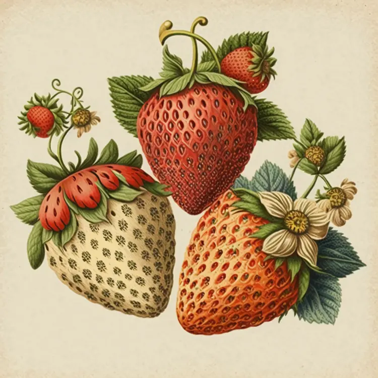 Beautiful Vintage Strawberry Illustration