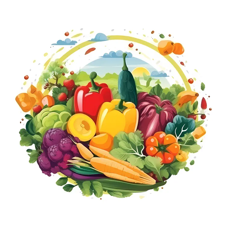 Colorful Fresh Vegetables Illustration