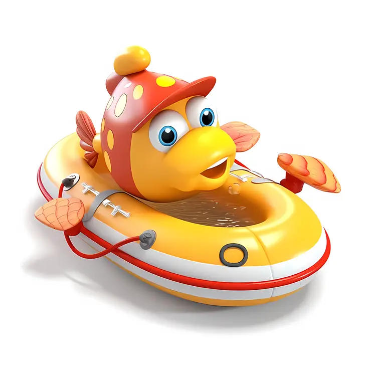 Cute Yellow Fish Inflatable Boat for Summer Fun