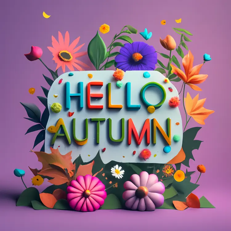 Colorful Hello Autumn Greeting