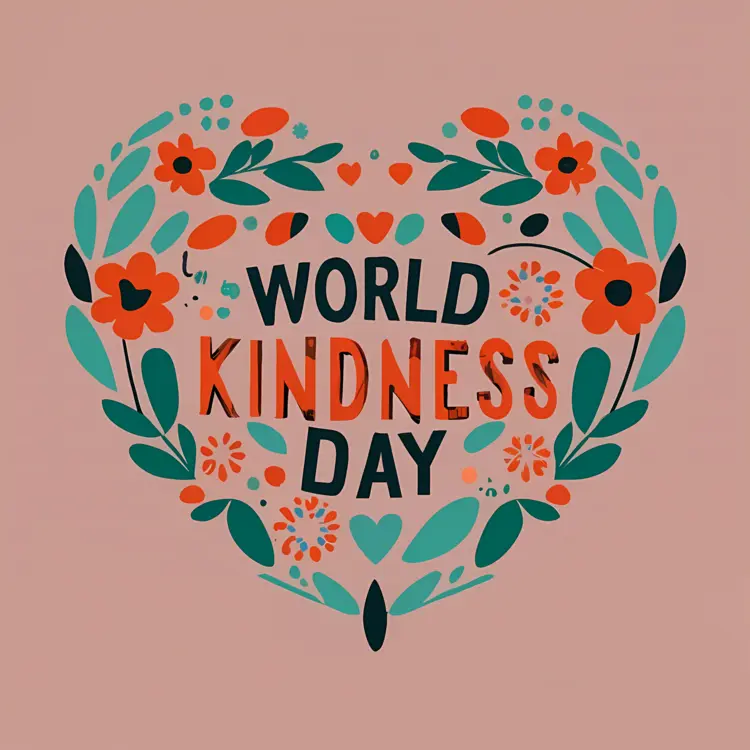 World Kindness Day with Floral Heart
