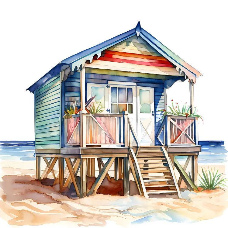 Small Cute Doodle Beach House