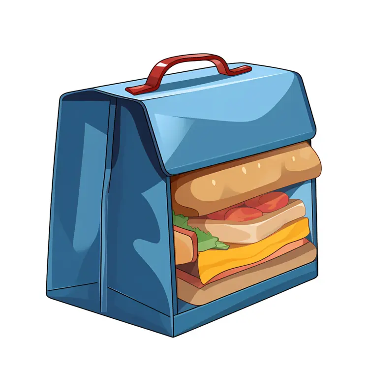 Sandwich in Blue Lunch Bag