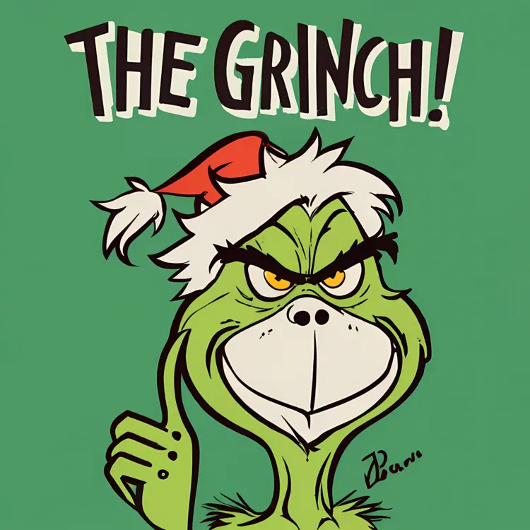 The Grinch with Santa Hat