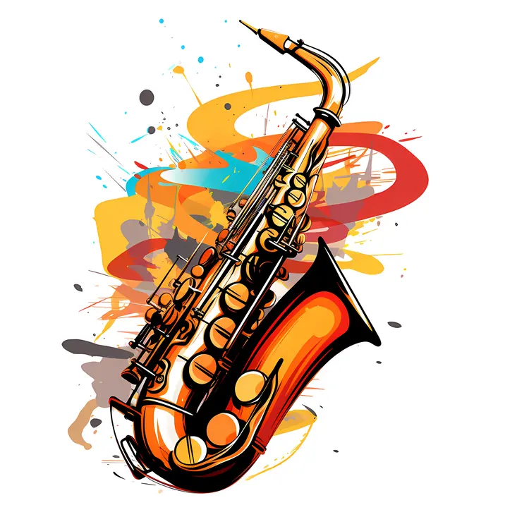 Saxophone with Abstract Background