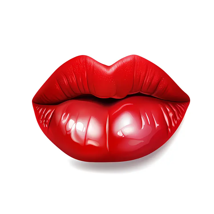 Glossy Red Lips Illustration