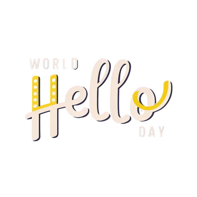 Minimalist World Hello Day Text