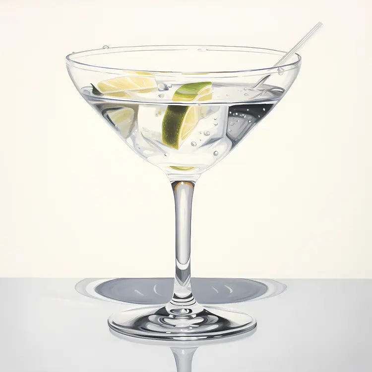 Martini Glass with Lime Slices