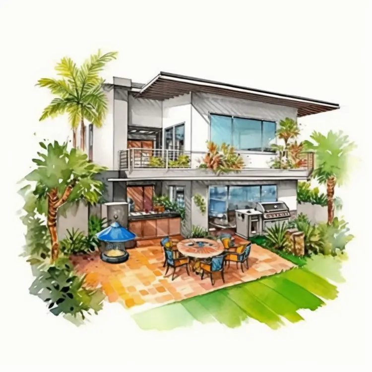 Modern House with Garden and Patio