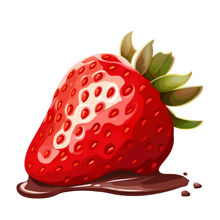 Strawberry with Chocolate Drizzle