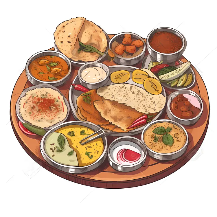 Traditional Indian Thali Platter