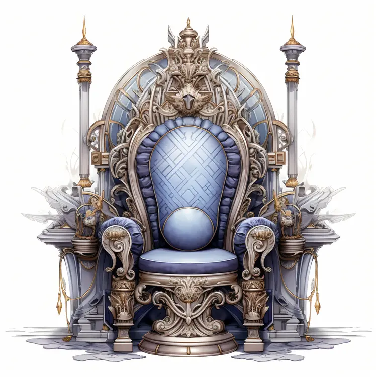 Ornate Blue Throne
