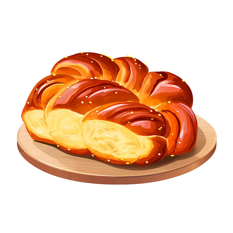 Golden Sliced Bread on Wooden Board