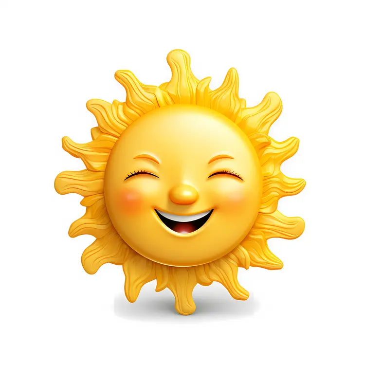 Cheerful Yellow Sun with a Smile