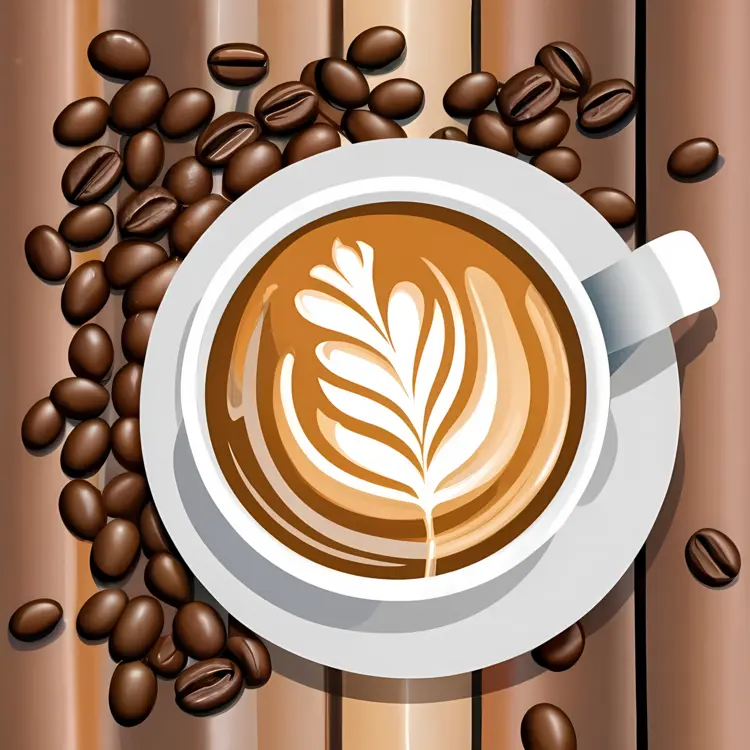 Beautiful Latte Art in a Coffee Cup