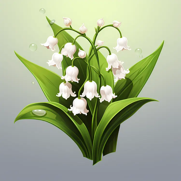 Lily of the Valley with Green Leaves