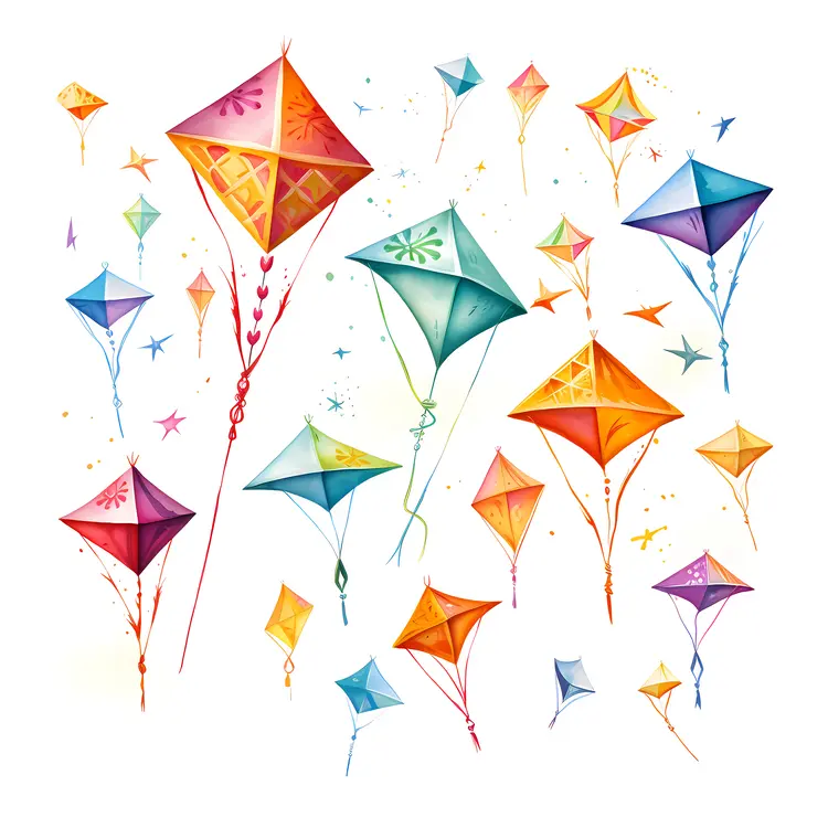 Multiple Colorful Kites in the Sky