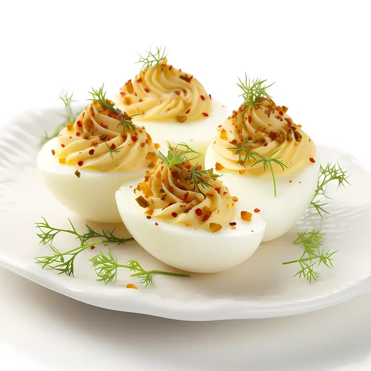 Deviled Eggs with Dill and Spice Garnish