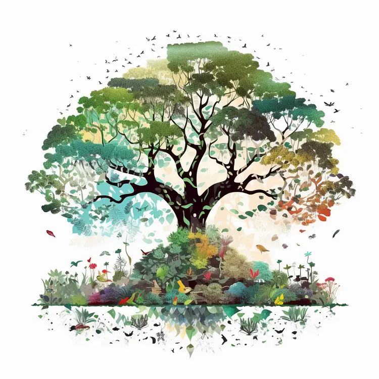 Beautiful Tree in Nature Illustration