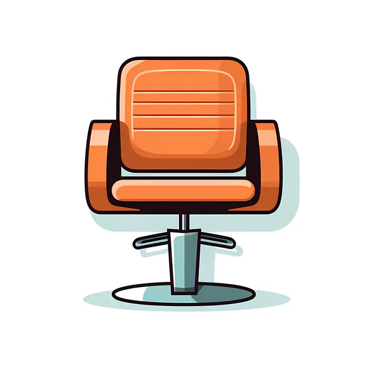 Modern Orange Salon Chair for Hair Styling
