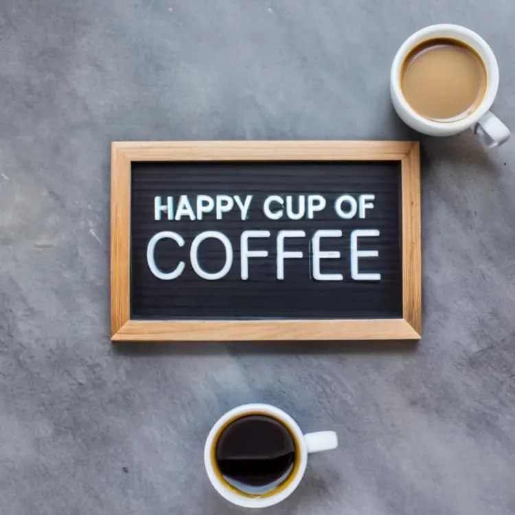 Happy Cup of Coffee with Coffee Cups
