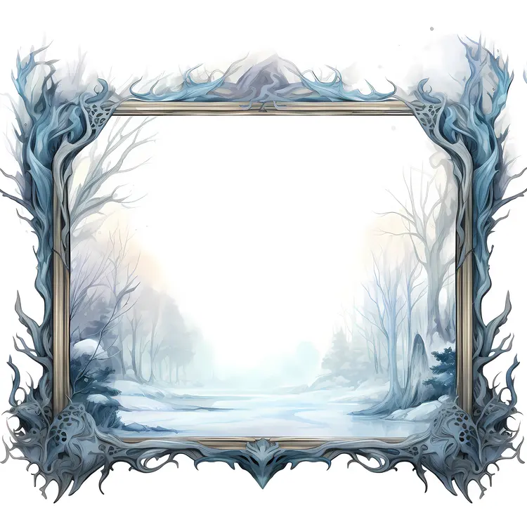 Winter Forest with Snowy Trees