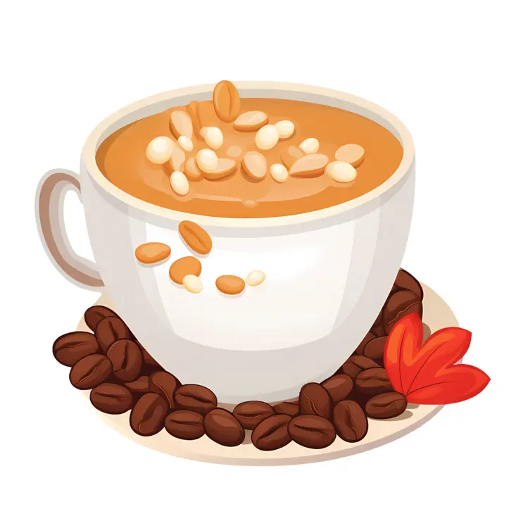Coffee with Nuts in Cute Cup