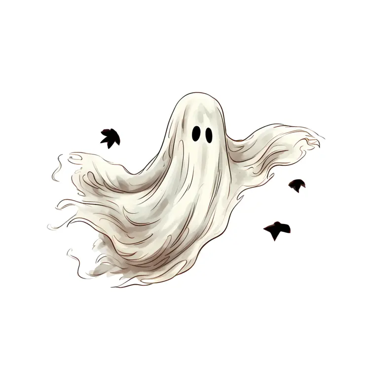 Scary Ghost with Flying Bats