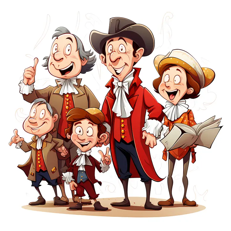 Historical Group of People Cartoon