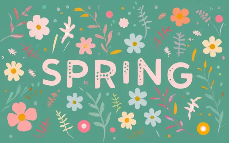 Spring Typography with Flowers