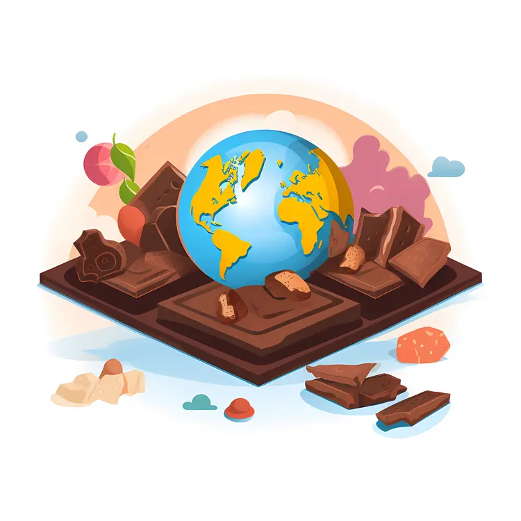 Chocolate Earth with Various Toppings