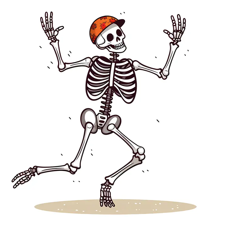 Dancing Skeleton with Cap