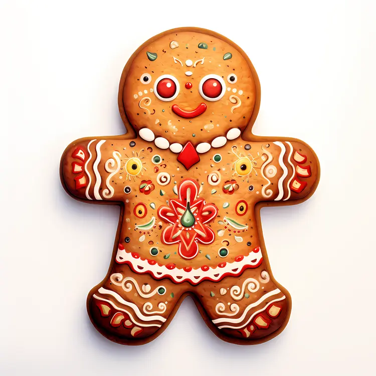 Decorated Gingerbread Man Cookie
